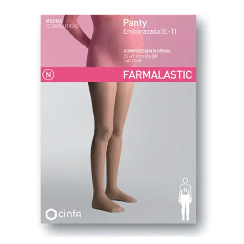 Farmalastic Panty Compresión Normal Embarazada Beige, Talla Grande