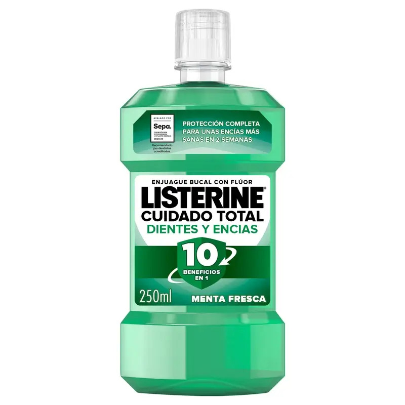 Listerine Enjuague Bucal Protección Dientes Y Encías, Menta Fresca, 250 Ml