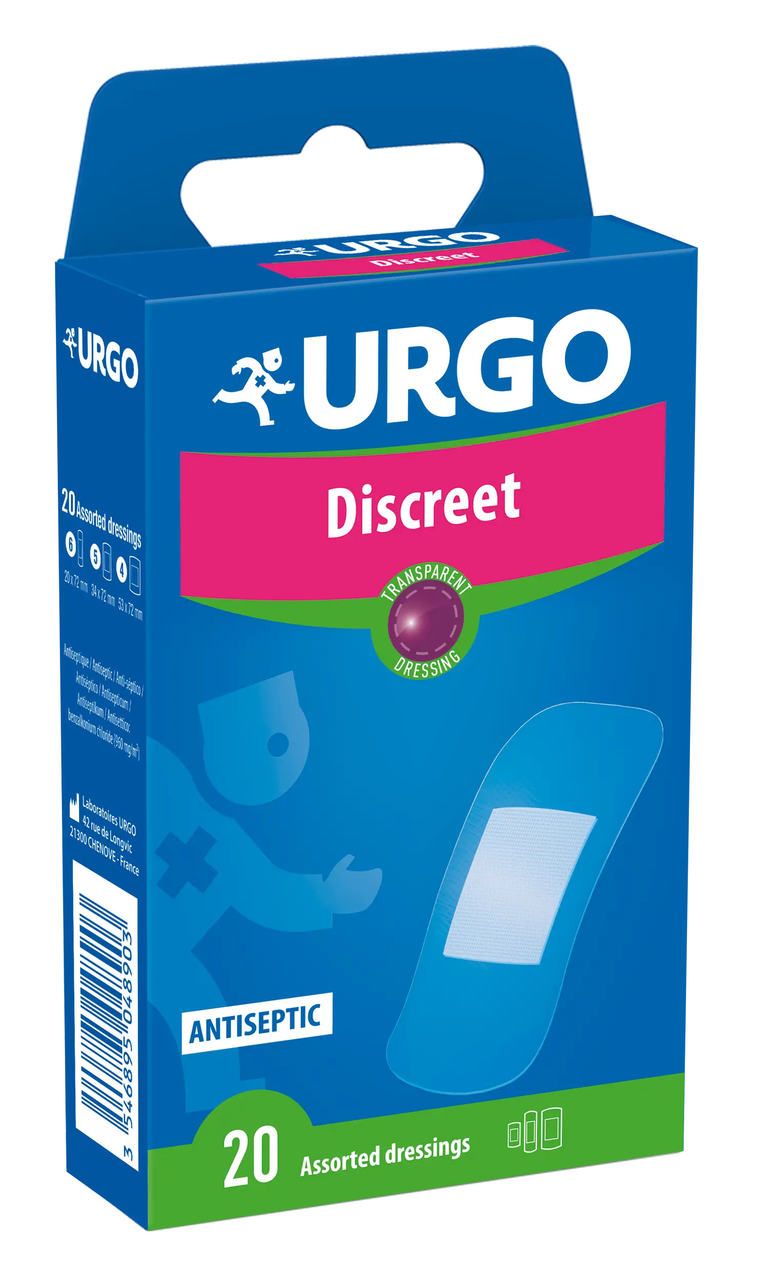 Urgo Primeros Auxilios Discreet - 20 Apósitos, 20 unidades