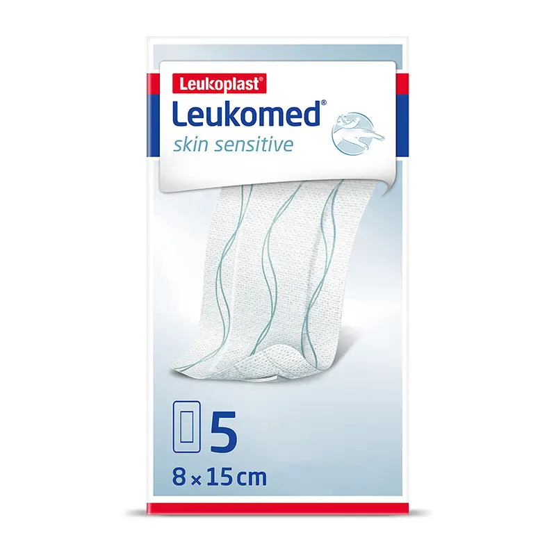 Leukoplast Leukomed Skin Sensitive, 8 Cm X 15 Cm, 5 Unidades