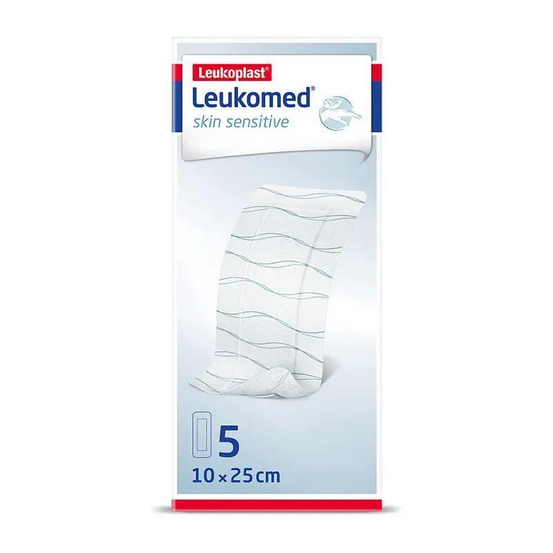 Leukoplast Leukomed Skin Sensitive, 10 Cm X 25 Cm, 5 Unidades