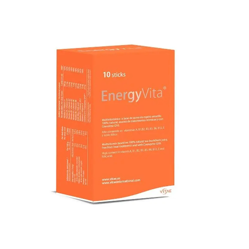 EnergyVita 10 sticks - Con vitaminas, Coenzima Q10 y espino amarillo