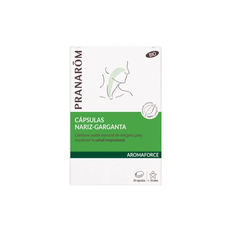 Pranarom Aromaforce Nariz Garganta, 30 cápsulas