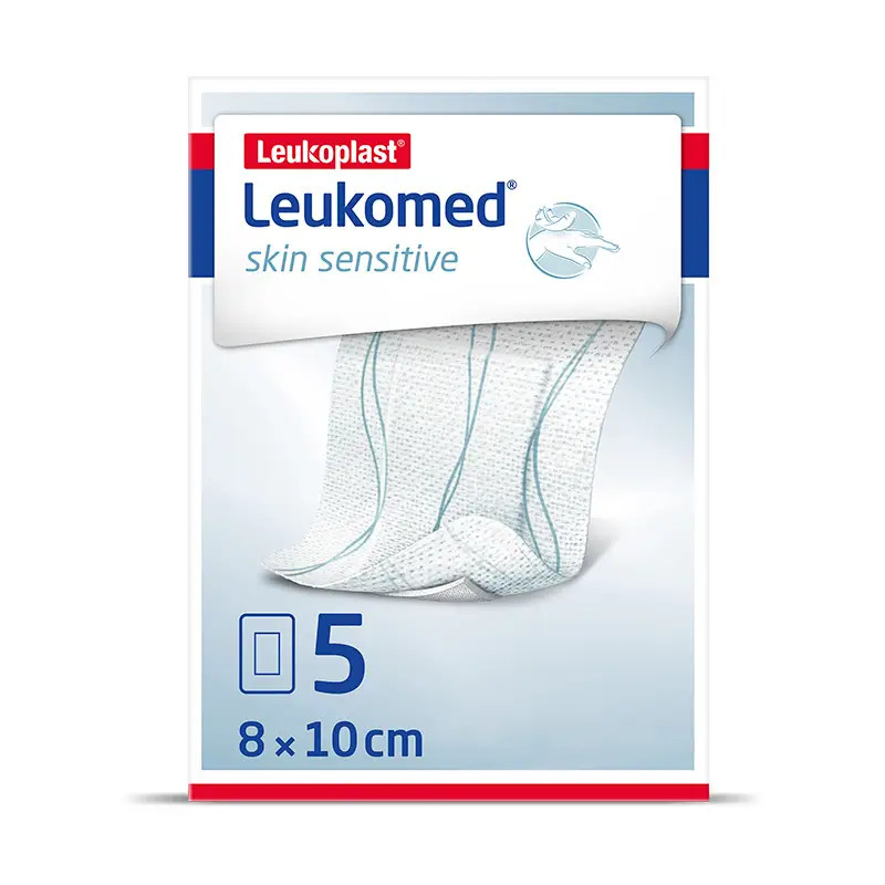Leukoplast Leukomed Skin Sensitive, 8 Cm X 10 Cm, 5 Unidades