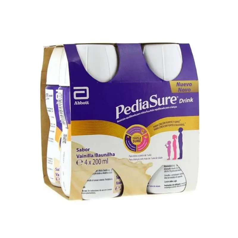 Pediasure Drink Vainilla Niños, 4 Botellas x 220 ml