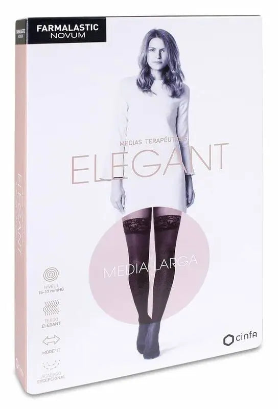 Farmalastic Novum Elegant Talla Larga De Compresión Ligera Color Antracita, Talla 2