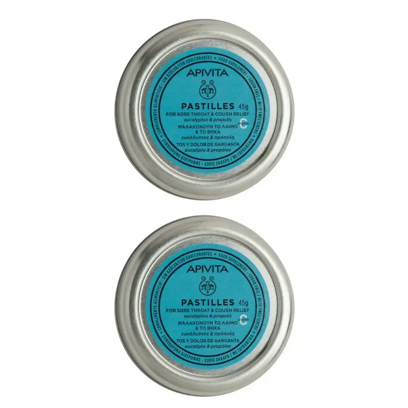 Apivita Pastillas Con Eucalipto & Propóleo, Pack De 2