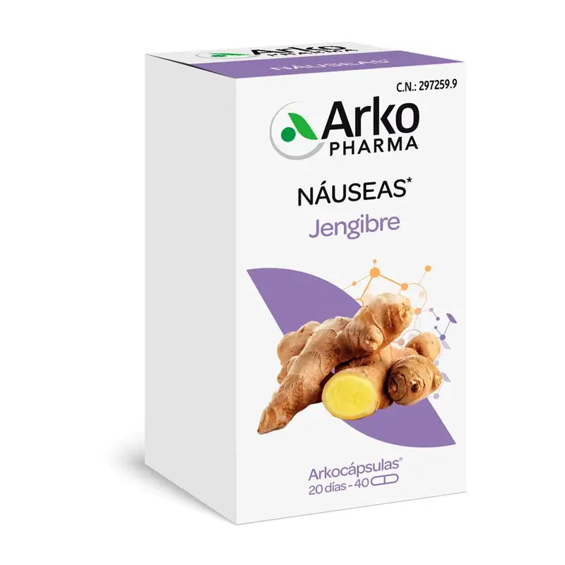 Arkopharma Arkocápsulas Jengibre Bio, 40 cápsulas