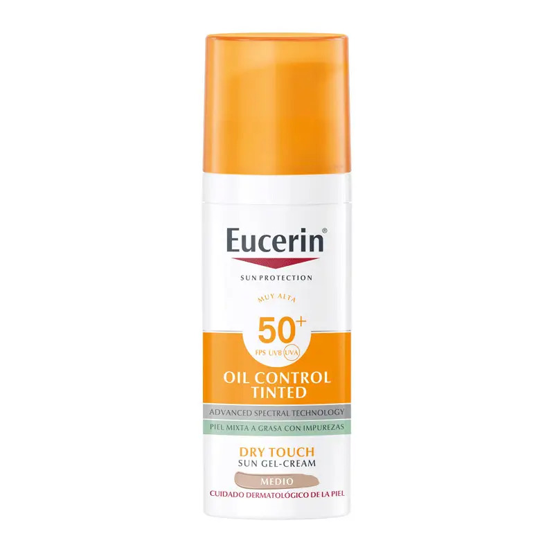 Eucerin Solar Facial Oil Control Dry Touch SPF50+ Color Medio, 50 ml