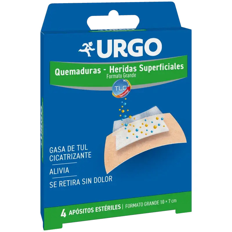 Urgo Apósito Estériles Para Quemaduras Y Heridas Superficiales, 10 X 7 Cm