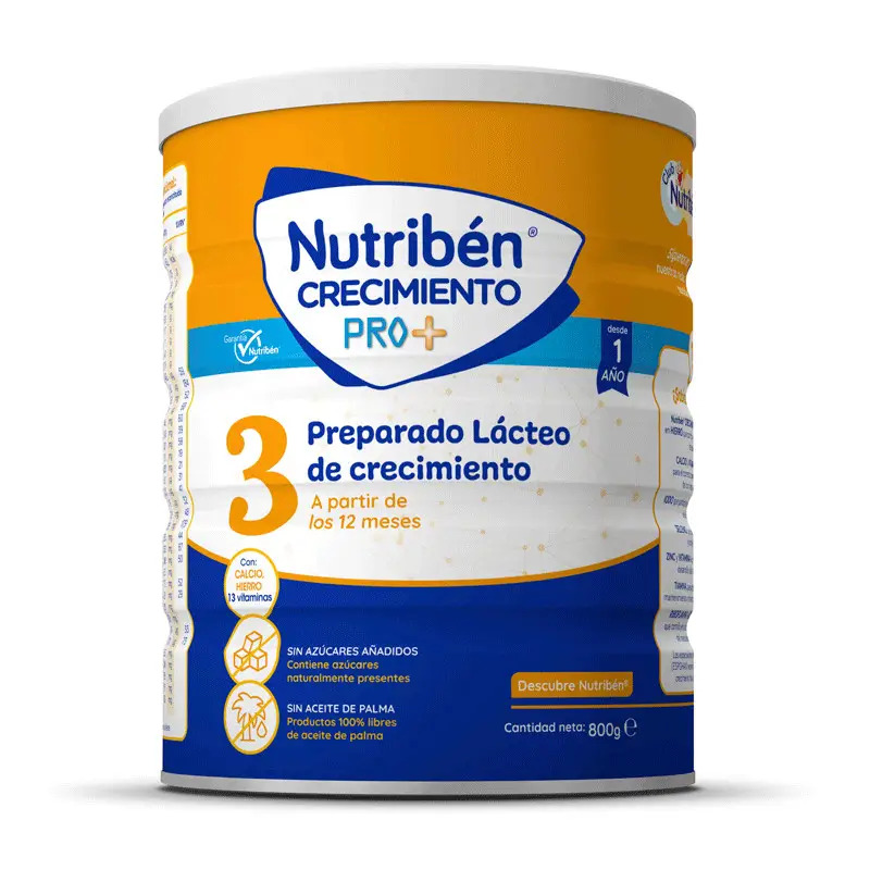 Nutribén Crecimiento Pro+ 3 Leche, 800 gr
