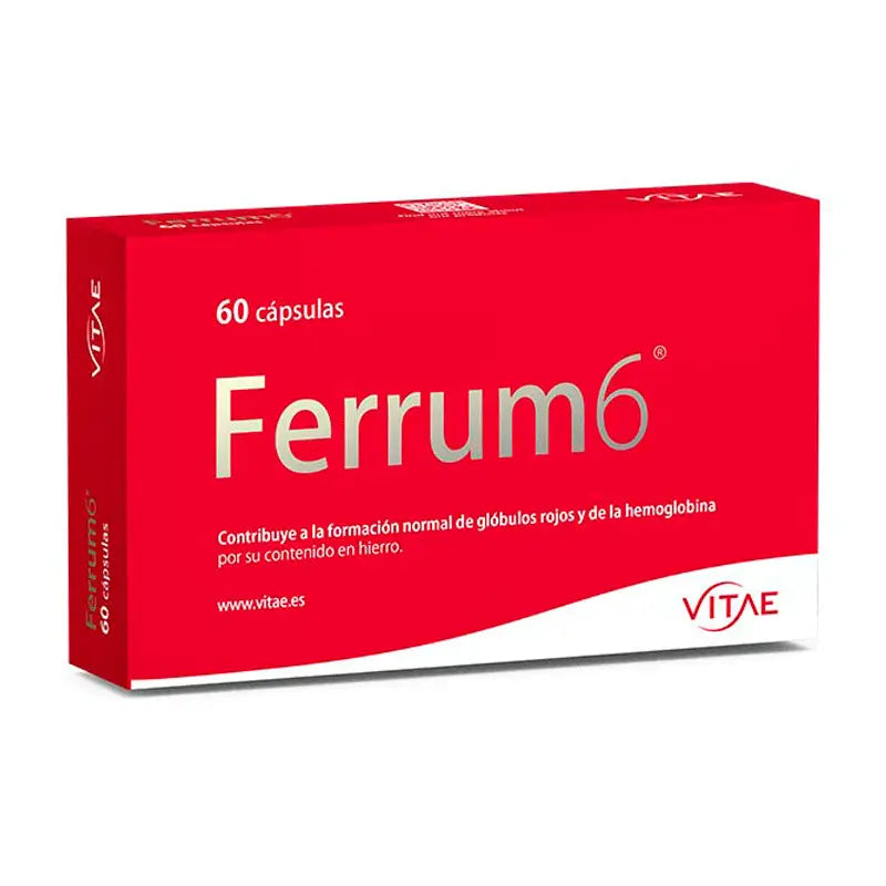 Ferrum6 60 cápsulas - Hierro natural sin molestias gástricas