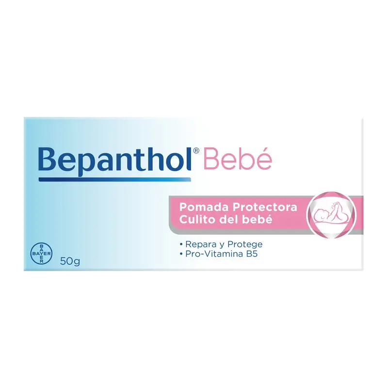 Bepanthol Pomada Protectora Crema Pañal Cuidado del Culito del Bebé, 50 gr
