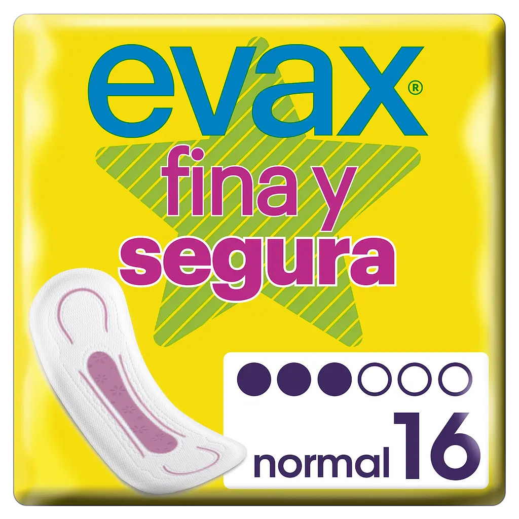 Evax Fina y Segura Normal Compresas 16 unidades