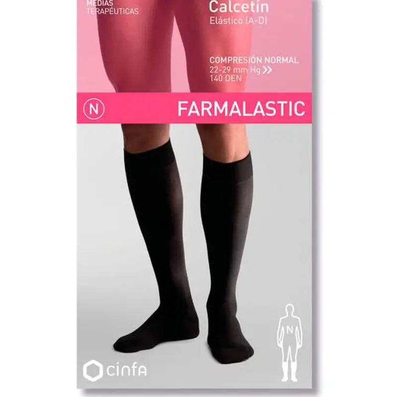 Farmalastic Calcetin Negro, Talla M
