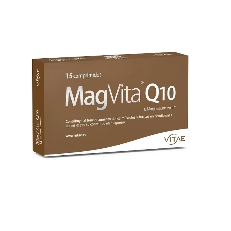MagVita Q10 15 comprimidos - Con Magnesio, coenzima Q10, vitamina B6 y Taurina