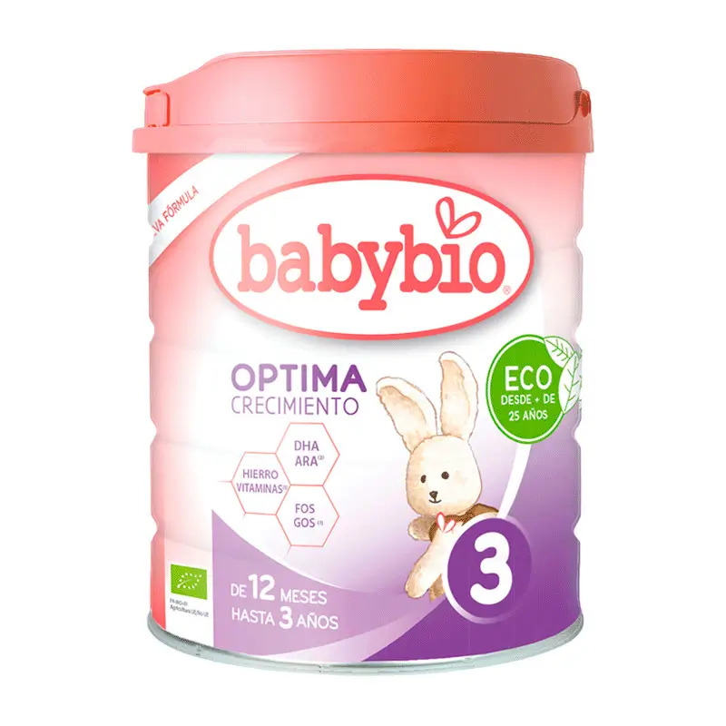 Babybio Optima 3 Leche de Vaca 12-36 Meses, 800 gr