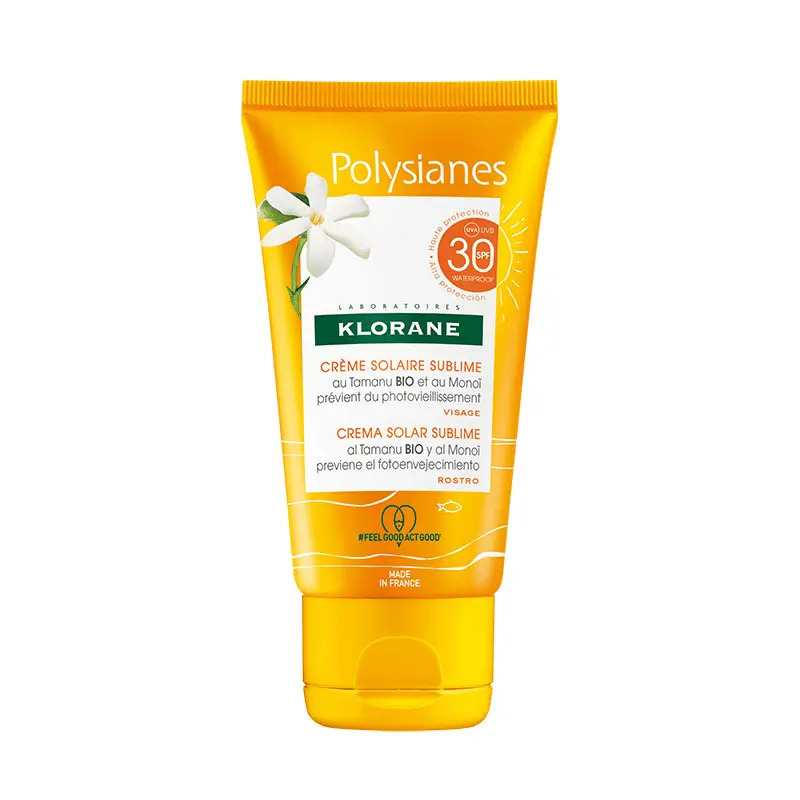 Klorane Polysianes SPF 30 Crema Solar Sublime Al Tamanu Bio Y Monoi, 50 ml