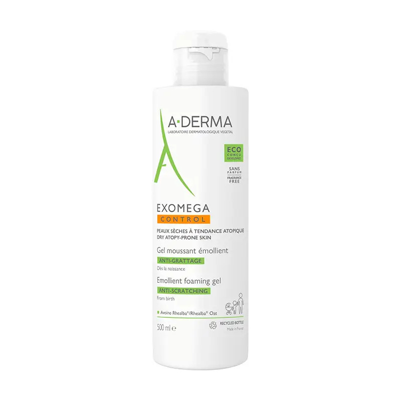 A-Derma Exomega Control Gel Limpiador Emoliente 500 ml