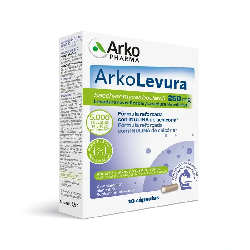 Arkopharma Arkolevura Saccharomyces Boulardii, 250 mg 10 cápsulas