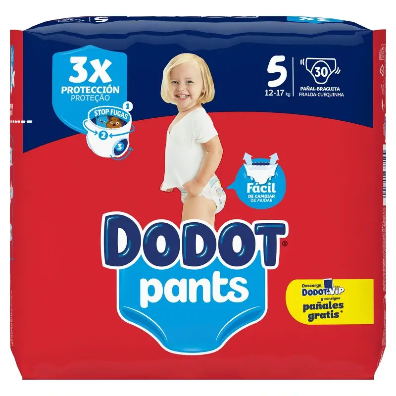 Dodot Pants Braguita Talla 5 (12-17 Kg), 30 Pañales