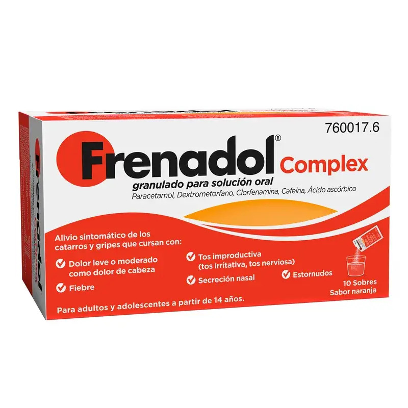 FRENADOL® Complex Antigripal, Vía Oral, 10 Sobres