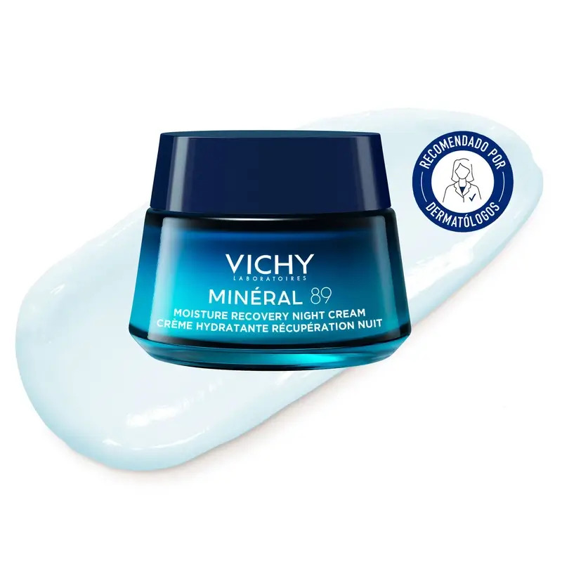 Vichy Mineral 89 Crema Hidratante De Noche Recuperadora Con Melatonina , 50 ml