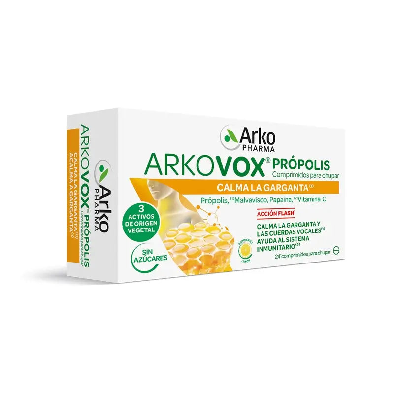 Arkopharma Arkovox Própolis Vitamina C sabor Miel-Limón, 24 comprimidos