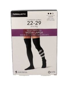 Farmalastic Media Larga Caballero Compresi&oacute;n Normal Negro, Talla Grande