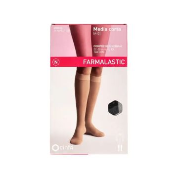 Farmalastic Media Corta Negra, Talla Reina Plus