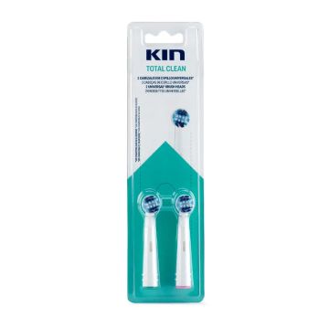 KIN Recambio Cepillo Electrico Limpieza Total, 2 unidades