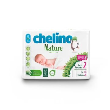 Chelino Nature Pañal Talla 2 (3-6 Kg) , 28 unidades