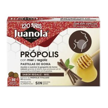 Juanola Propólis Regaliz Miel 72Gr, 36 unidades