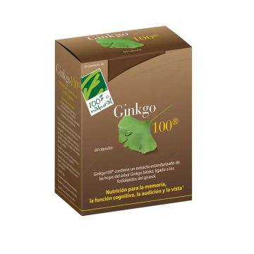 100%Natura Ginkgo100, 60 Cápsulas