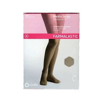 Farmalastic Media Larga Blonda Compresión Normal Beige, Talla XL
