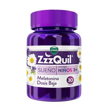 ZzzQuil Natura Kids Melatonina Dosis Baja +3 Años, 30 Gummies