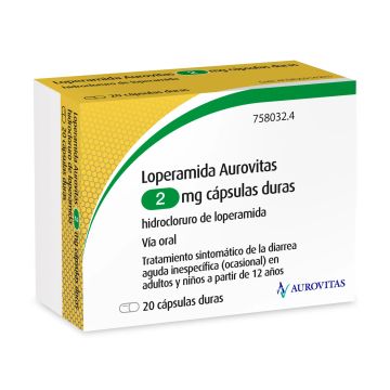 Aurovitas Loperamida 2 mg, 20 Cápsulas