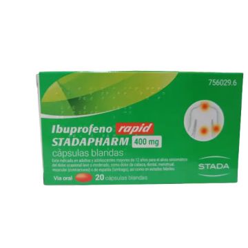 Stadapharm Ibuprofeno Rapid 400 mg, 20 Cápsulas