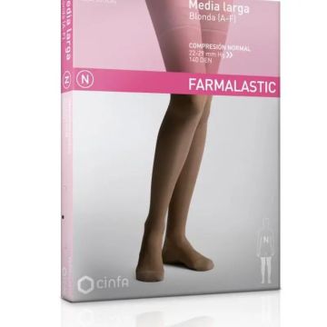 Farmalastic Media Larga Blonda Compresión Normal Negro, Talla M