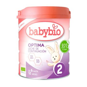 Babybio Optima 2 Leche de Vaca 6-12 Meses, 800 gr