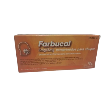 Farbucal 5Mg/5Mg, 20 comprimidos para chupar