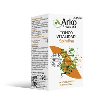 Arkopharma Arkocápsulas Spirulina Bio, 45 cápsulas