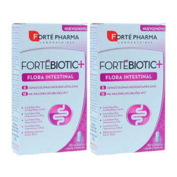 Forte Pharma Duplo Fortebiotic+ Flora Intestinal, 2 x 30 Capsulas