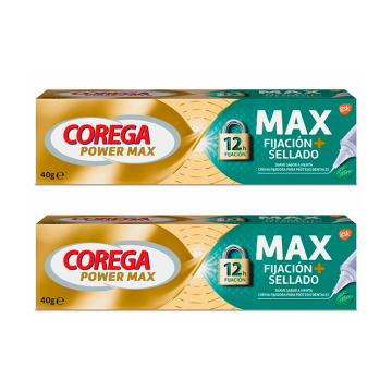 Corega Duplo crema fijadora para la prótesis sabor menta, 2 x 40 gr