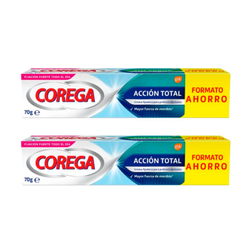 Corega Duplo Accion Total Crema Fijadora, 2 x 70 gr