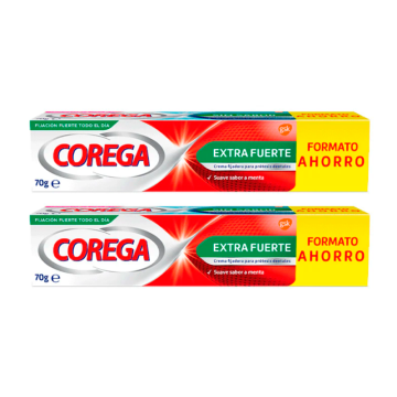 Corega Duplo Super Ultra Crema Extra Fuerte, 2 x 70 gr