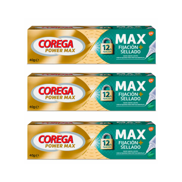 Corega Triplo crema fijadora para la prótesis sabor menta, 3 x 40 gr