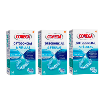 Corega Triplo Ortodoncias y Ferulas, 3 x 66 Tabletas