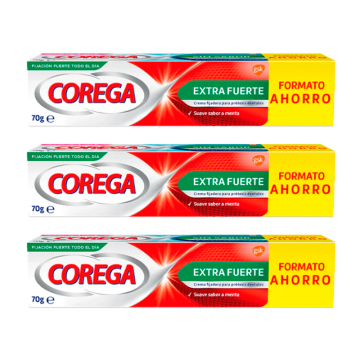 Corega Triplo Super Ultra Crema Extra Fuerte, 3 x 70 gr