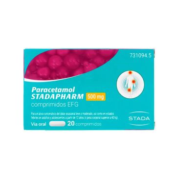 Paracetamol Stadapharm 500 mg, 20 Comprimidos